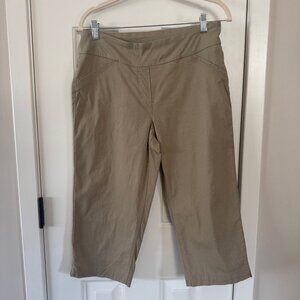 Westbound Petites Womens Cropped Khaki Pull On Pants Size 10P